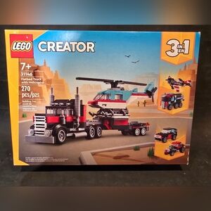 LEGO Creator 3-in-1 Black and Red Transporter with Helicopter